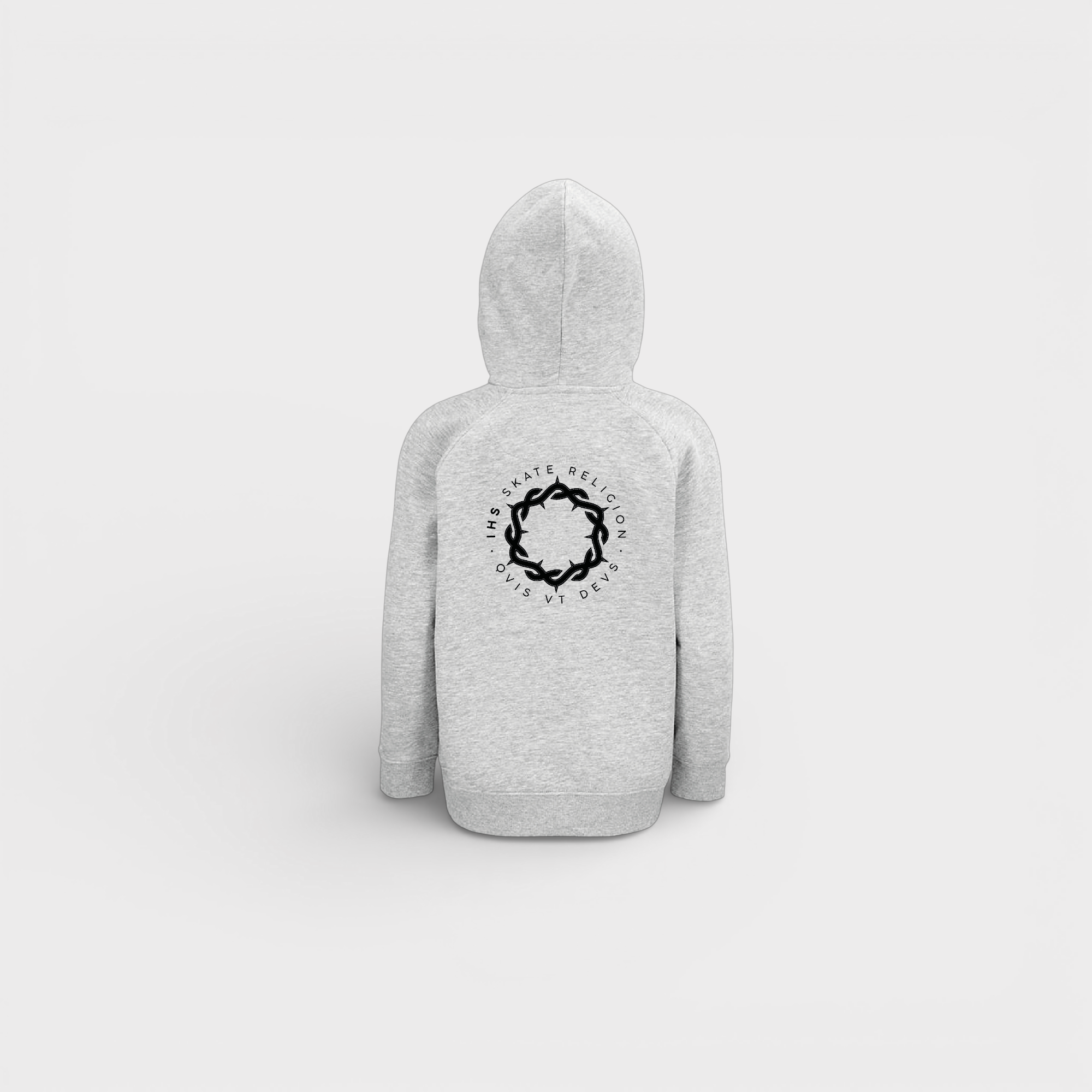 Sudadera Iconic Crown Gris — Niños — IHS Skate Religion