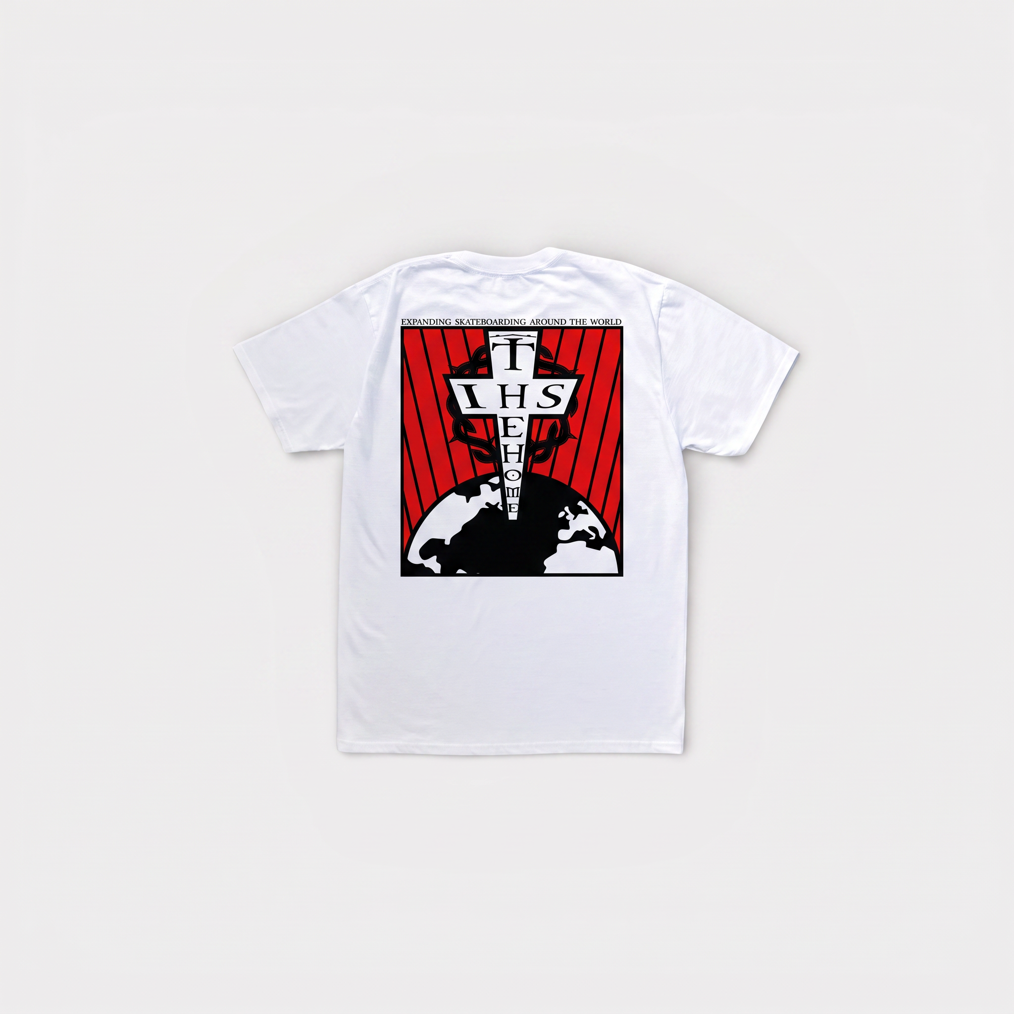 Camiseta TheHOME × IHS — Roja — IHS Skate Religion