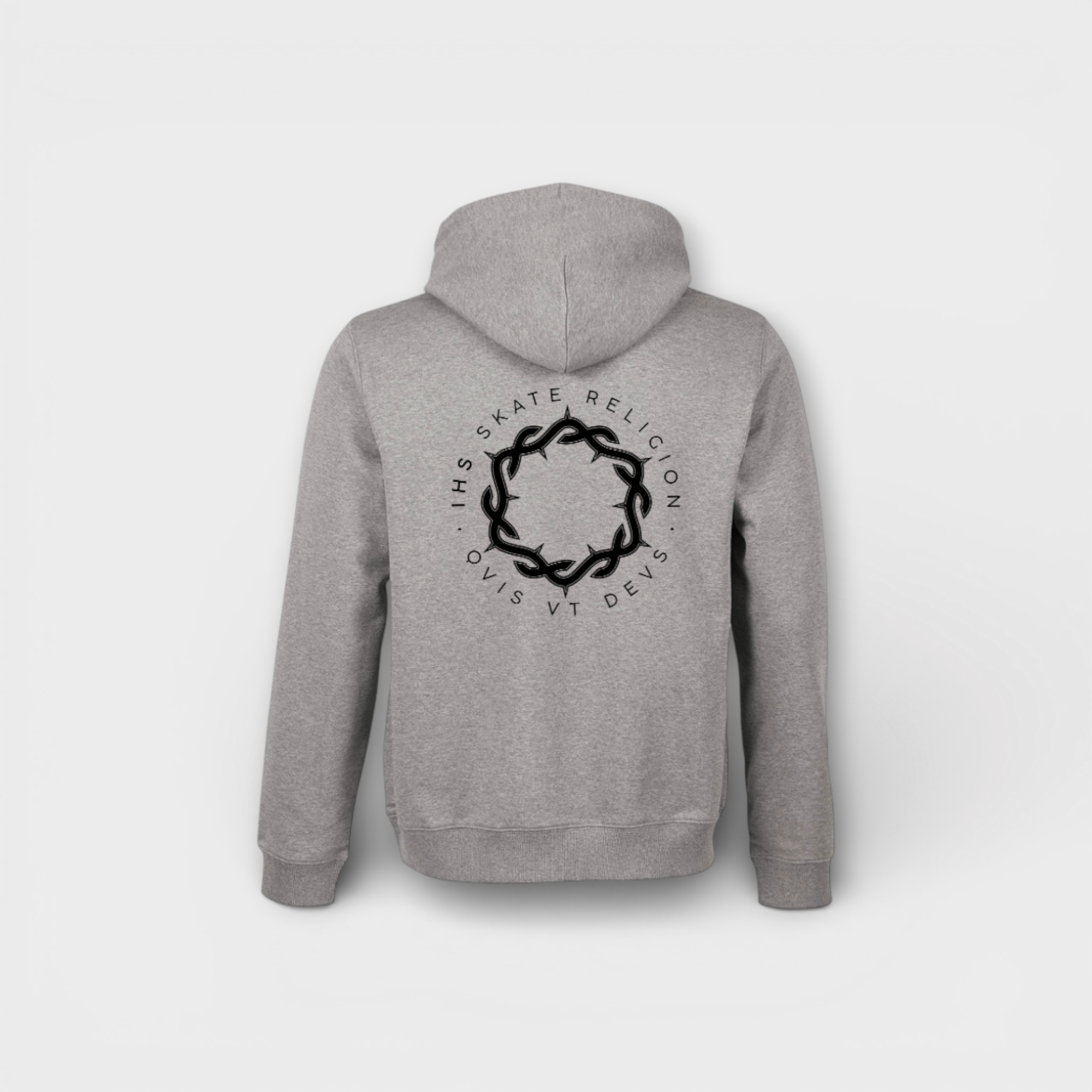 Sudadera Iconic Crown Gris — Hombre — IHS Skate Religion
