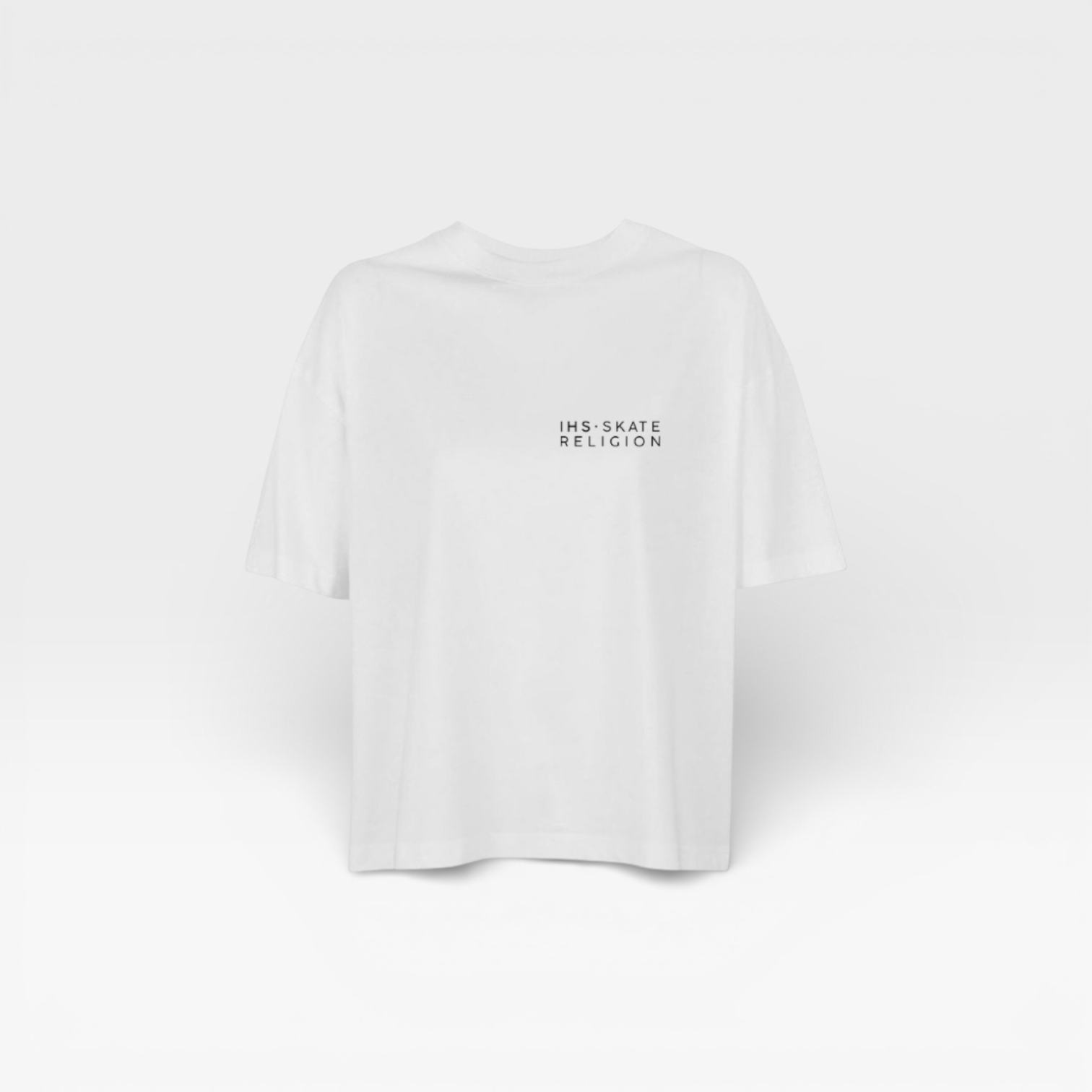 Camiseta Boxy Iconic Crown Blanca — IHS Skate Religion