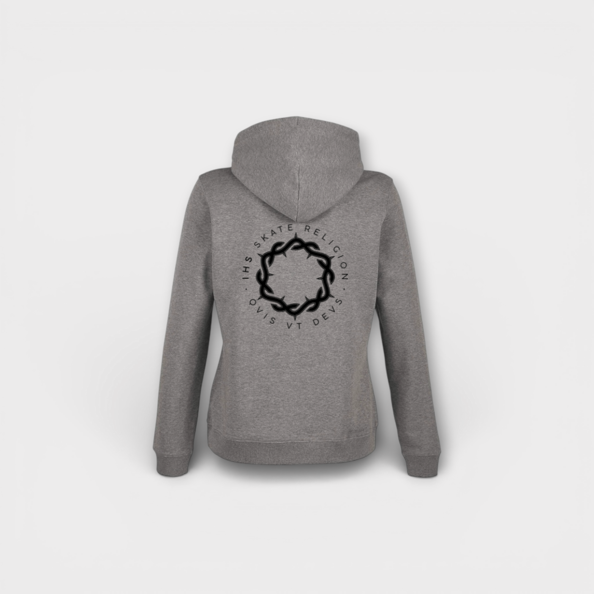Sudadera Iconic Crown Gris — Mujer — IHS Skate Religion