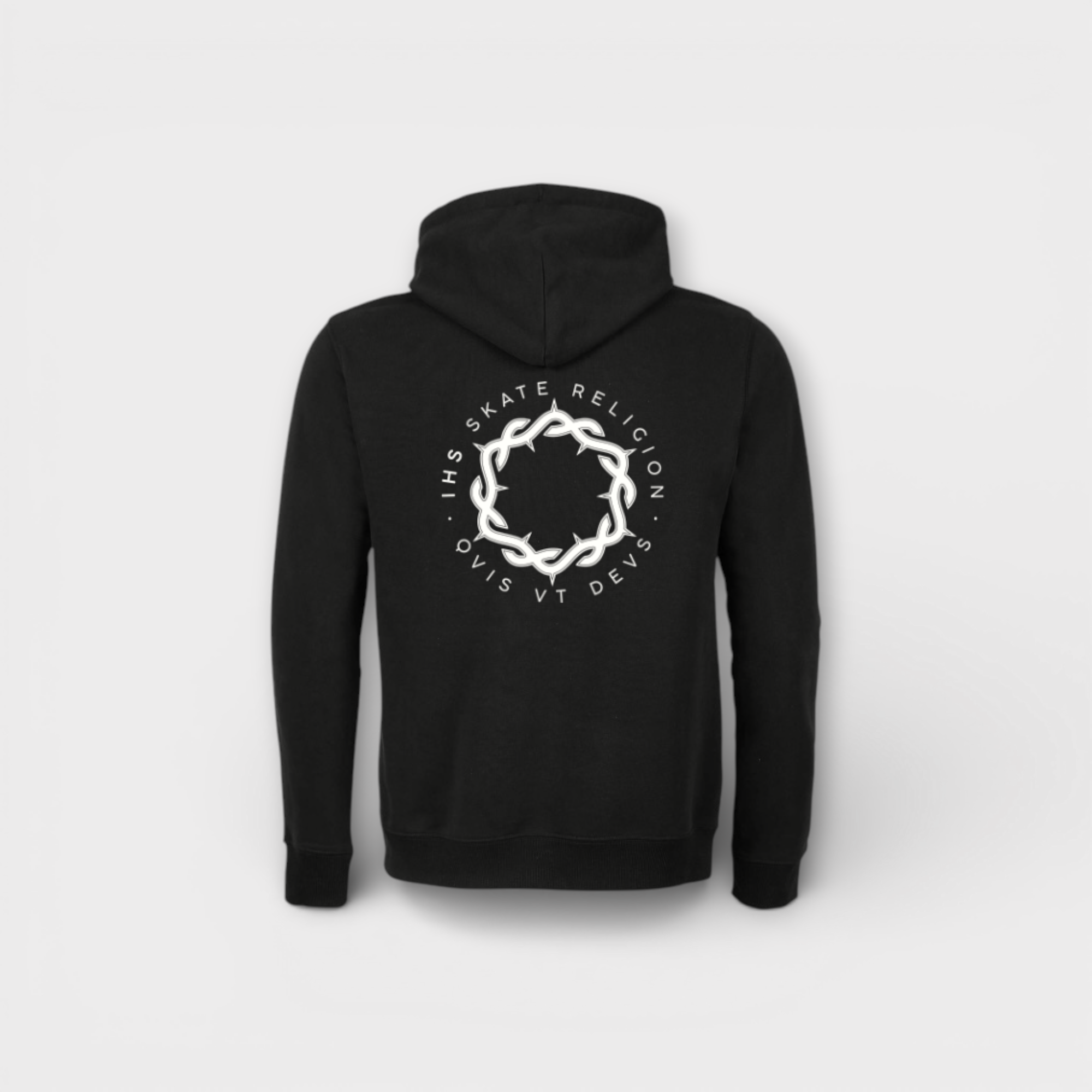 Sudadera Iconic Crown Negra — Hombre — IHS Skate Religion
