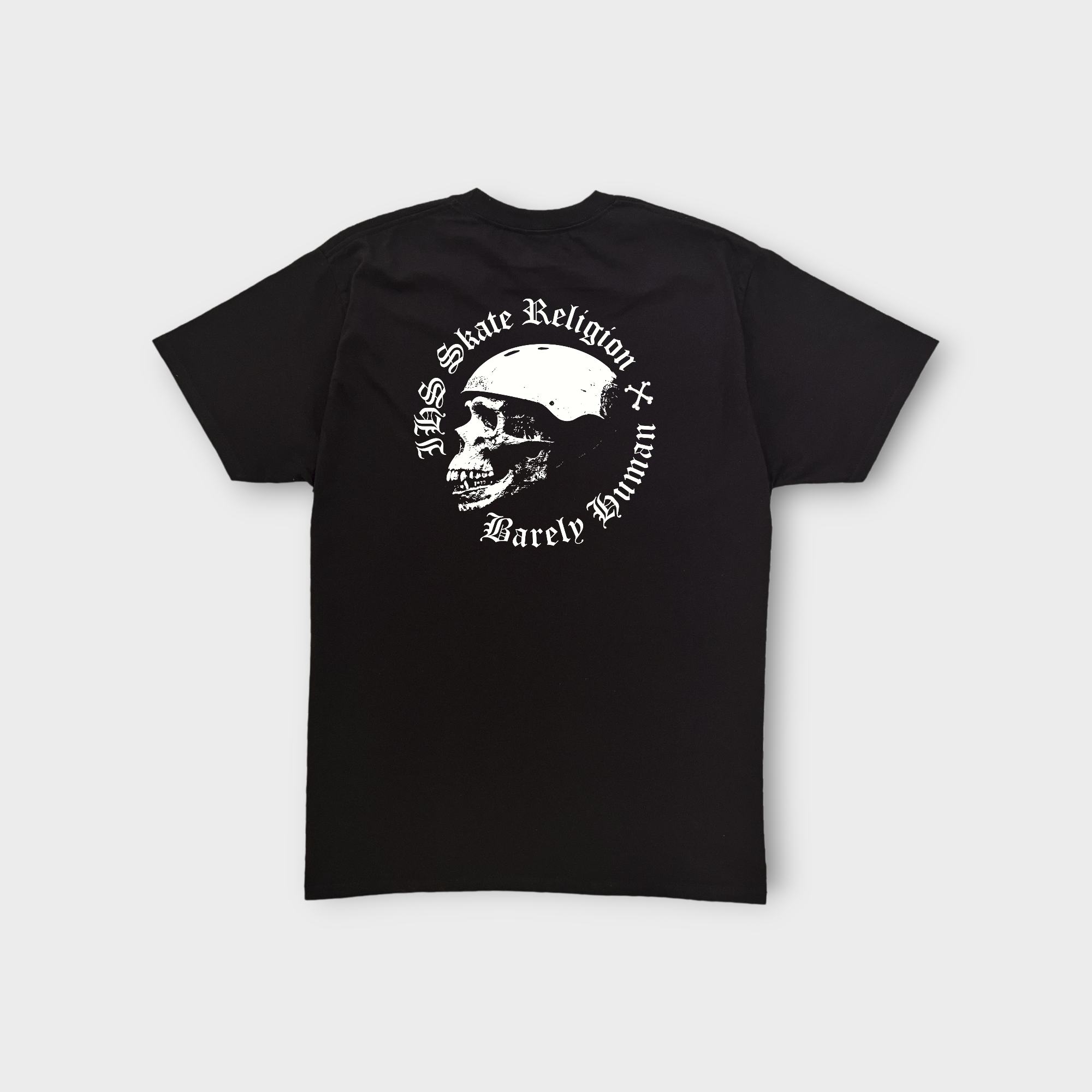 Camiseta Barely Human — IHS Skate Religion