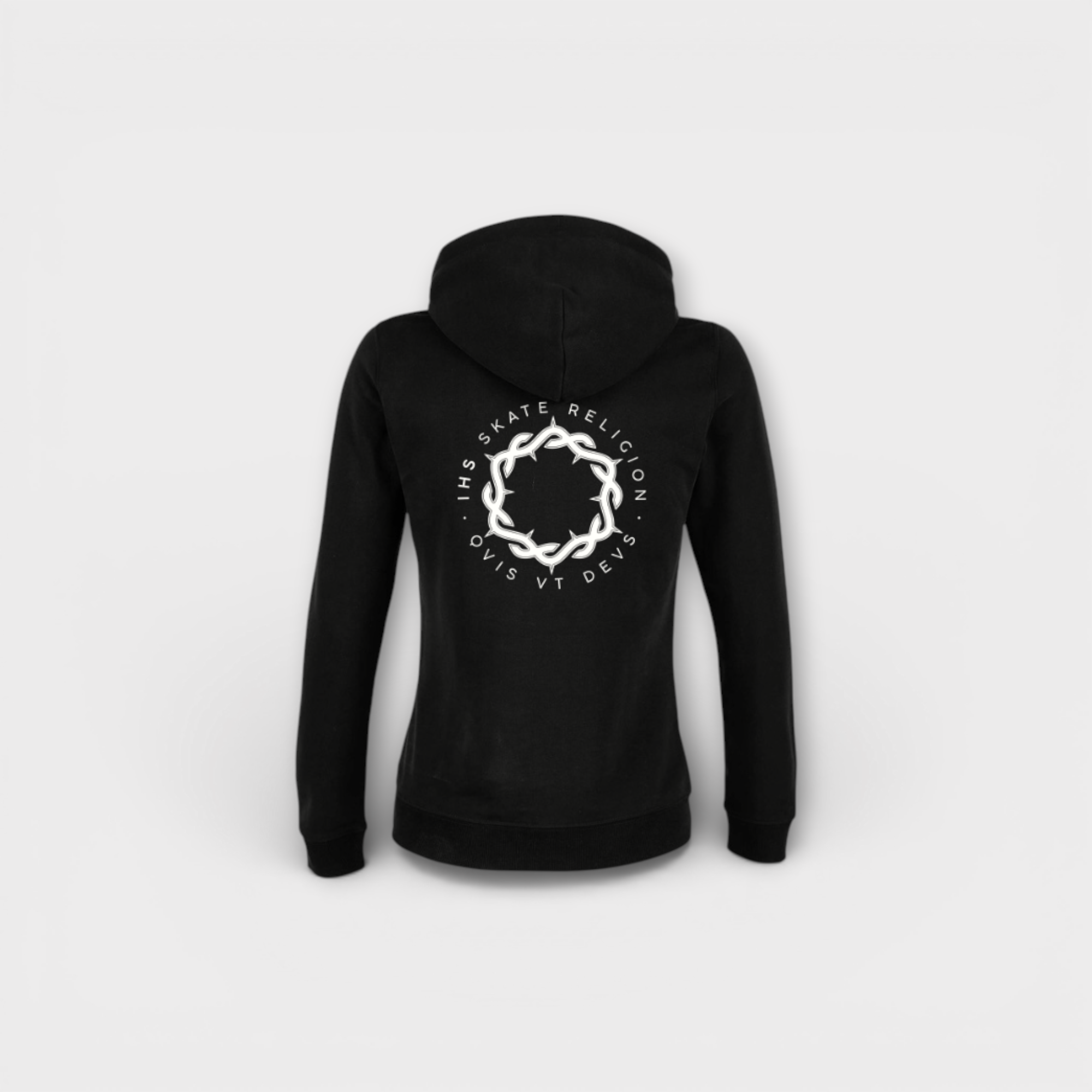 Sudadera Iconic Crown Negra — Mujer — IHS Skate Religion