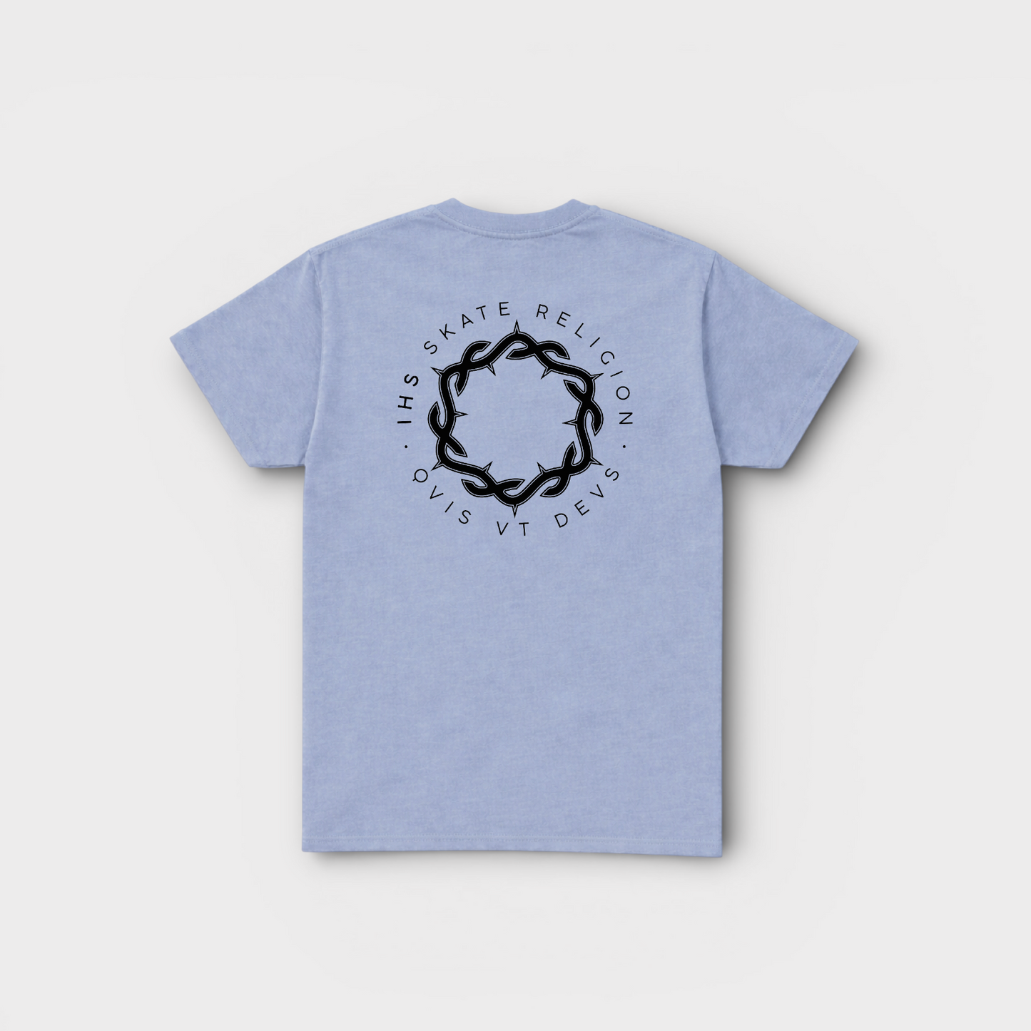 Blue Iconic ‘Qvis Vt Devs’ Tee