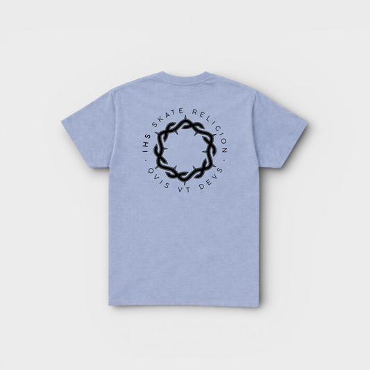 Blue Iconic ‘Qvis Vt Devs’ Tee