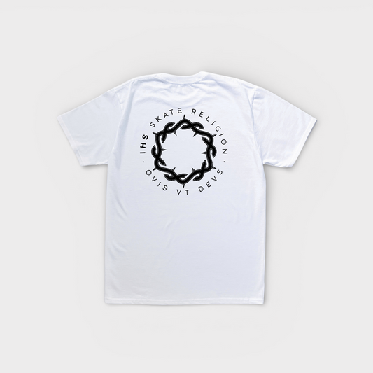 White Iconic ‘Qvis Vt Devs’ Tee