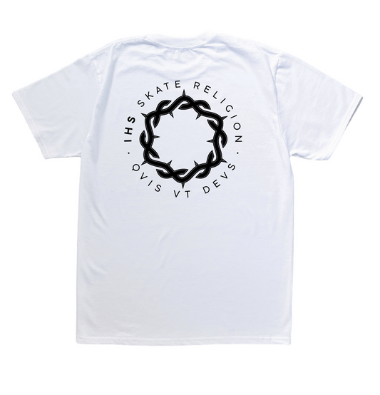 White Iconic ‘Qvis Vt Devs’ Tee